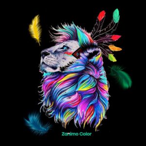 t shirt zanimo color lion