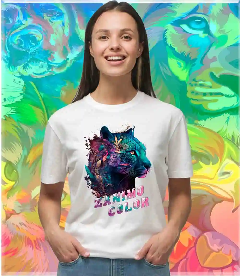 t shirt zanimo color leopard