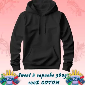 sweat à capuche vierge 100% coton personnalisable unisexe