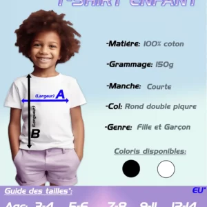 t shirt enfant 100% coton personnalisable