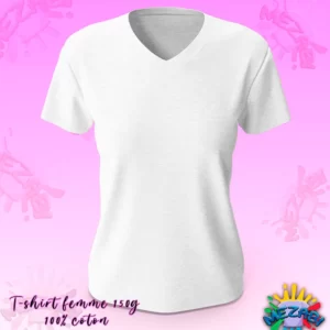 t shirt femme 100% coton personnalisable col v