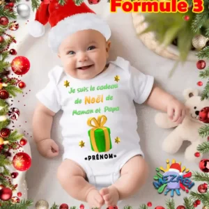 body bébé texte de noël avec ou sans prénom