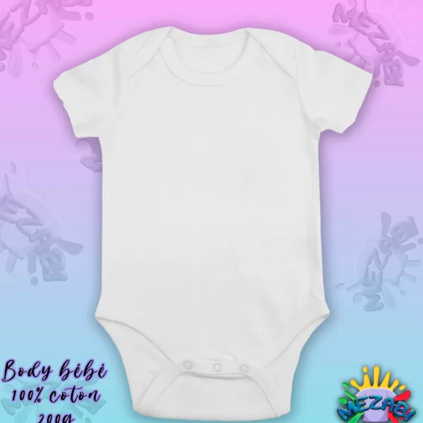 body bébé 100% coton personnalisable