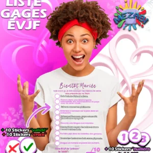 t shirt liste gages evjf
